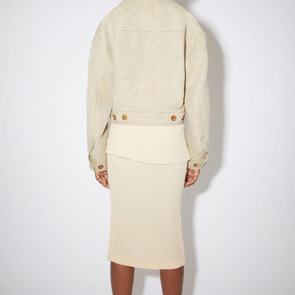 ACNE Cropped Hemp Jacket in Camel Melange SIZE 36 - Picture 3 of 8